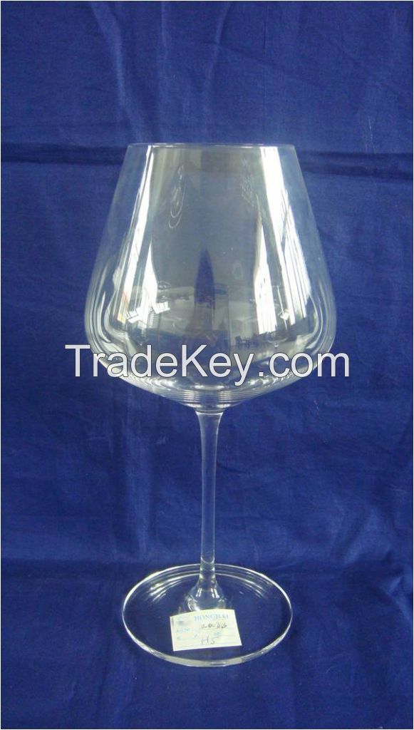 Bar and hotel red drinking glass crystal goblet  stemware