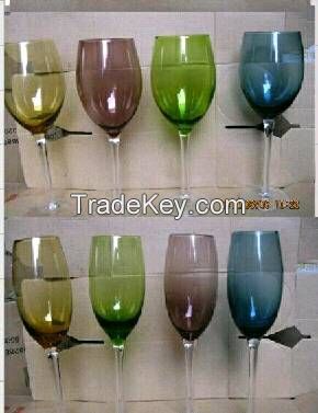 Wholesale customized colourful glass cup ,drinking goblet glass cup,colored glass goblet