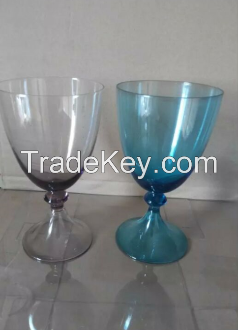 Wholesale customized colourful glass cup ,drinking goblet glass cup,colored glass goblet