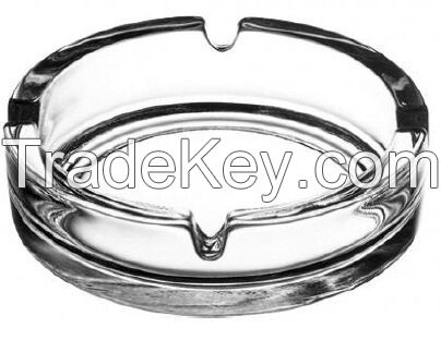 Round Crystal Glass Custom Cigar Ashtray Clear Ashtry