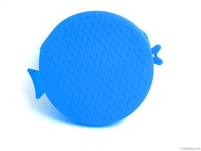 2013 hot sell little fish silicone coin purse with zipper