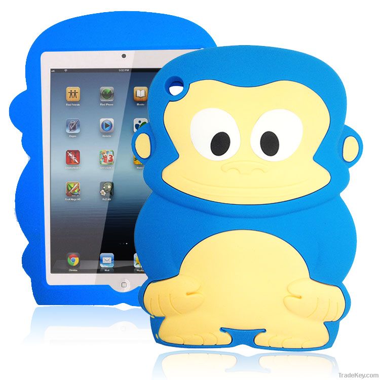 2013 DN12 new 3D cute Monkey silicone case for ipad mini case