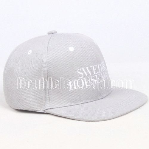 Flat brim snapback hat