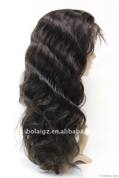 Hot sale! Indian remy human hair full lace wig, 22''/body wave/2#