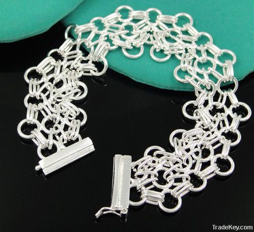 Fast shipping hot sale 925 silve love Bracelet 6inch condition:100% ne
