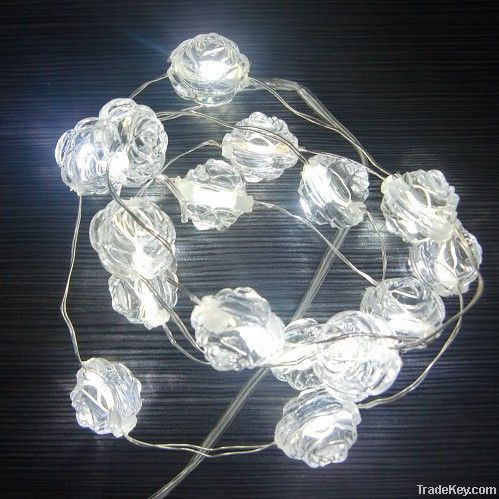 led decorative mini light chain for wedding  rose shape