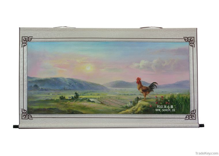 Animal Oil Painting-Rooster brings love