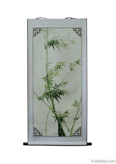 Flower oil painting- Bamboo presages safety
