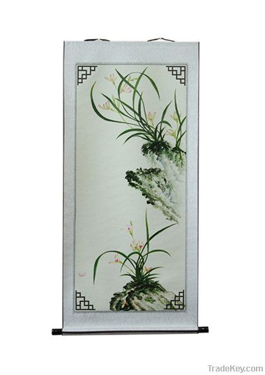 Flower oil painting-Orchid with the wind