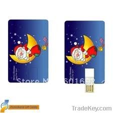 Tailor-made Christmas Gift 2GB Credit Card USB Flash Drives with Free