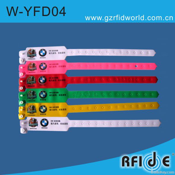 One time used wristband tags
