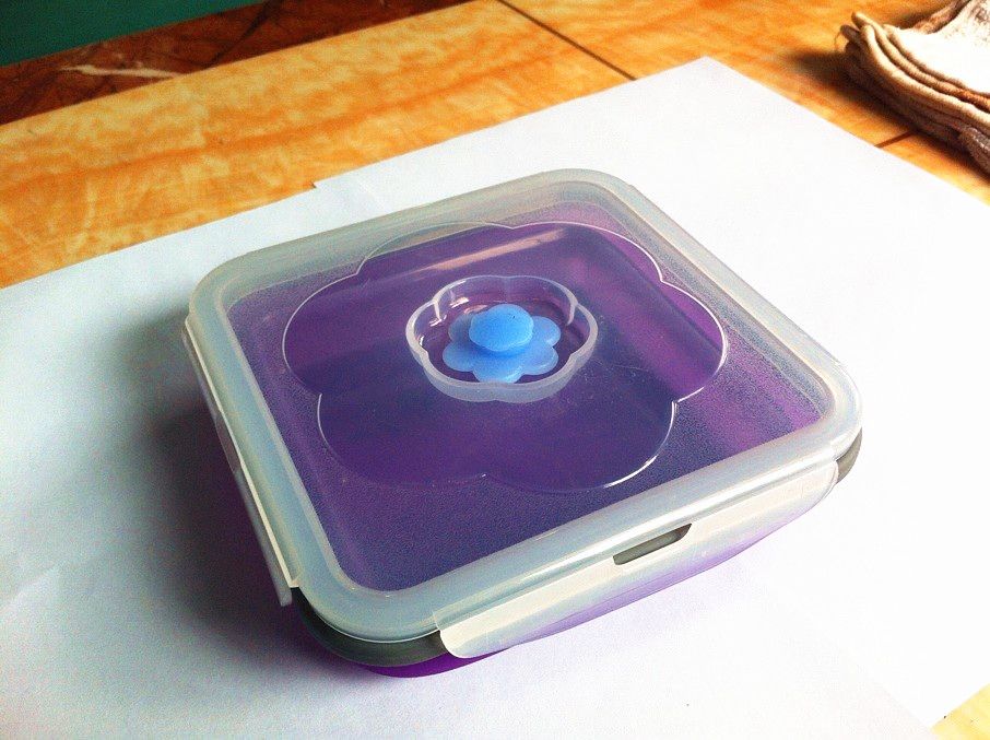 free shipping silicone lunch box fashion dinner box travel facility portable folding lunch box 