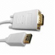 DisplayPort Male to VGA Male Cable with Gold Plating