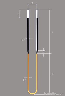 molybdenum silicide furnace heating element up to 1800C