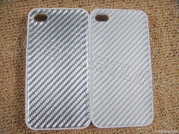 branded 4s carbon fiber case silver color matt finish