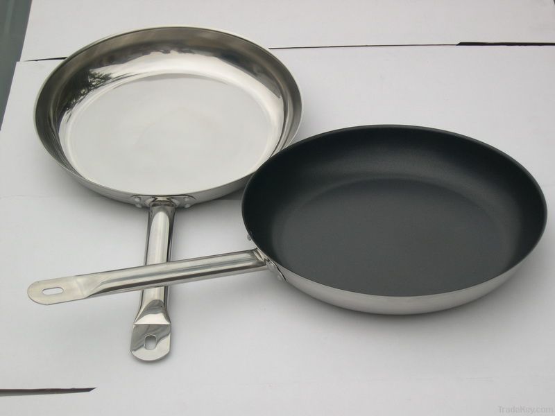 Professional stainless steel frying pan
