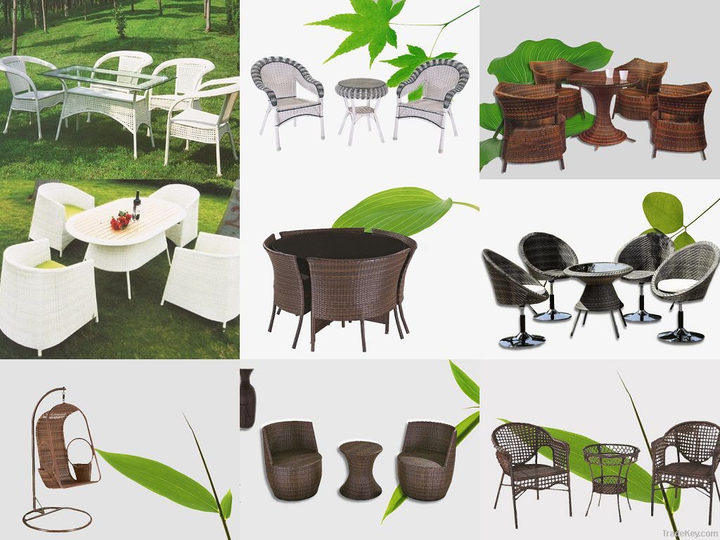 PE rattan chair and table