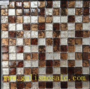 golden and silver leaf foil glass mosaic