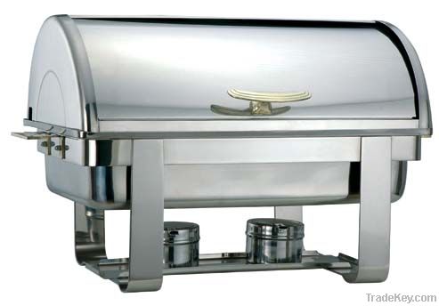 Stainless steel roll top chafer