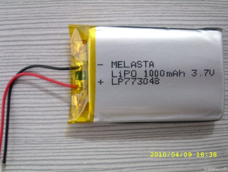 3.7V1000mAh lipo Battery with PCM(3C, 3.7Wh)