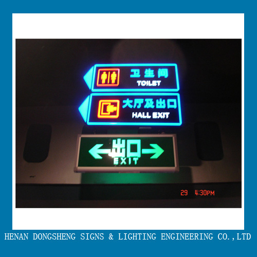Very luminous led resin exit sign board