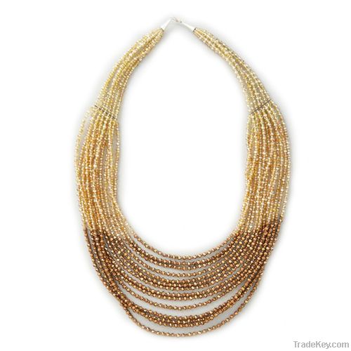 Fashion necklace with gold beads