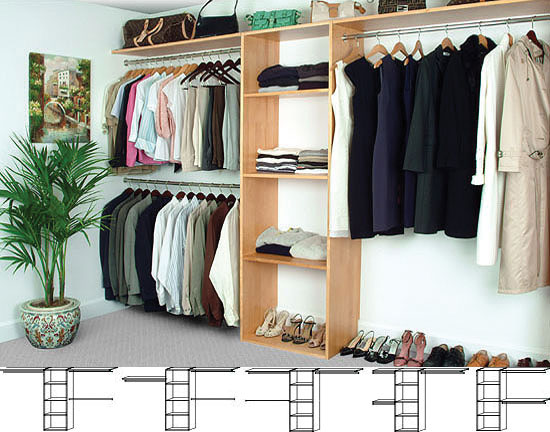 Walk-In Solid Wood Closet Organizers