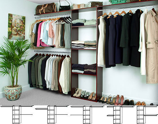 Reach-In Solid Wood Closet Organizers
