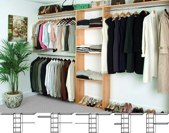 Reach-In Solid Wood Closet Organizers