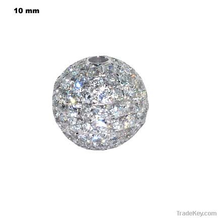 18K white Gold Diamond Balls pave