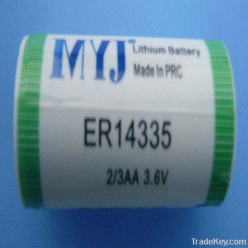 3.6V ER14335 Lithium Thionyl Chloride  Battery