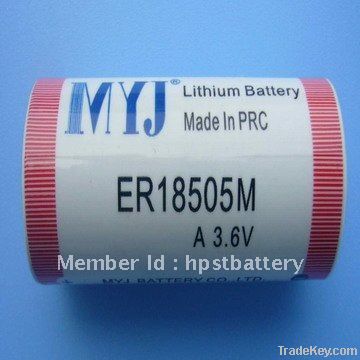 3.6V ER18505M Lithium Thionyl Chloride  Battery