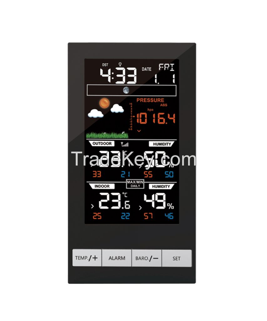 Wireless Color Forecast Station with temperature humidity and pressure