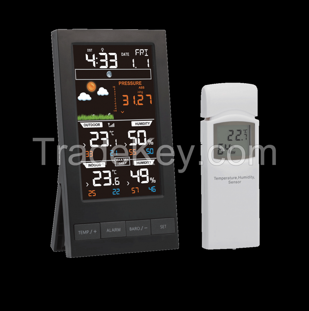 Wireless Color Forecast Station with temperature humidity and pressure