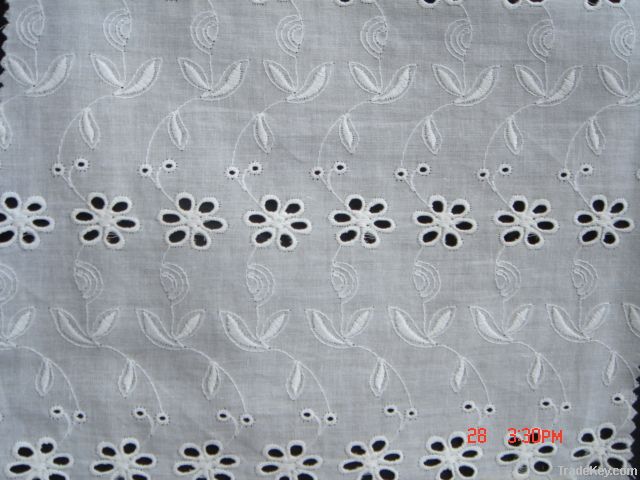 eyelet Cotton embroidered fabric