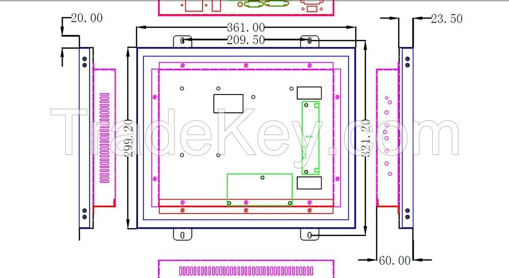 17 Inch Touch Screen Monitor for Machine,17 Open Frame R232 touch Monitor.