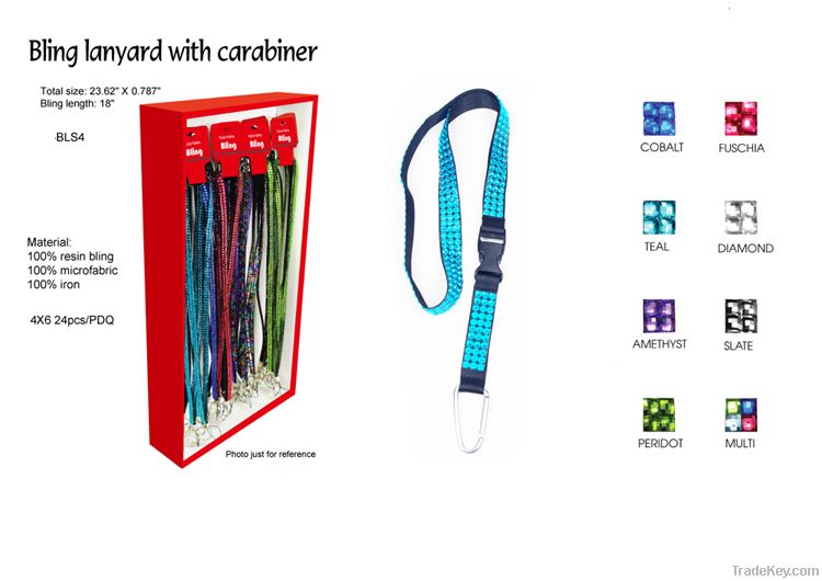 bling lanyard with carabiner