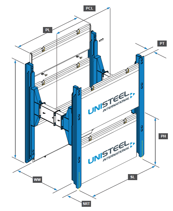 Double Slide Rail Unisteel