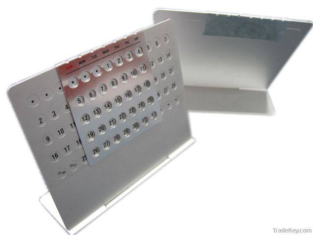 (124*80*50mm)promotional aluminum perpetual calendar