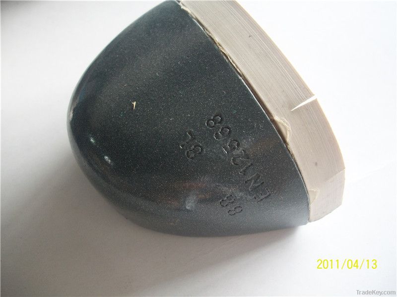 Steel toecap with rubber strip