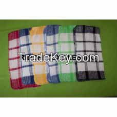 Madras Check Yarn Dyed Kitchen Towel and Dish Cloth