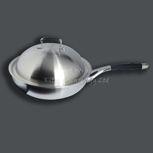 3 layers stainless steel Chinese cookware wok pan