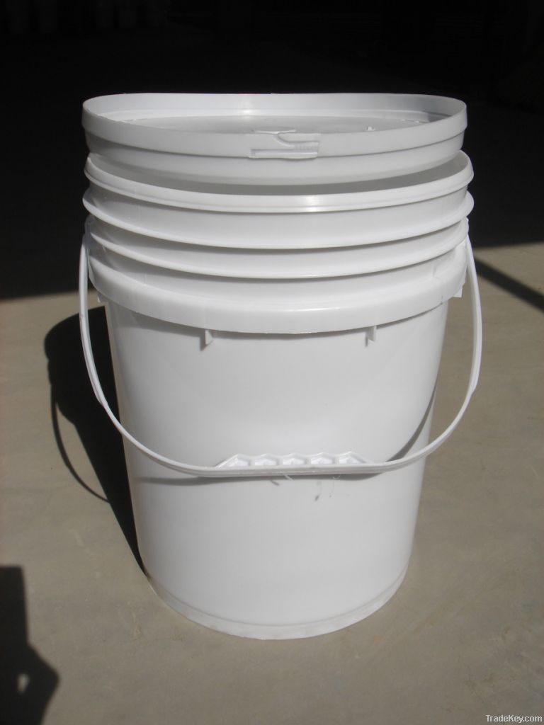 20L white paint plastic bucket with lid and handle