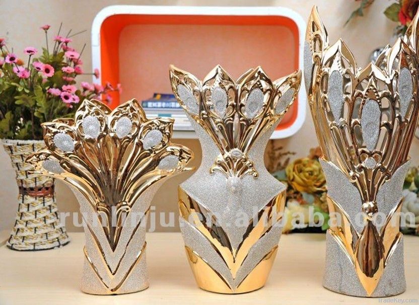 Ceramic Gold rich flower vase wholesale