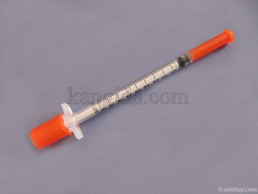 Insulin syringe with fixed needle (29G or 30G)