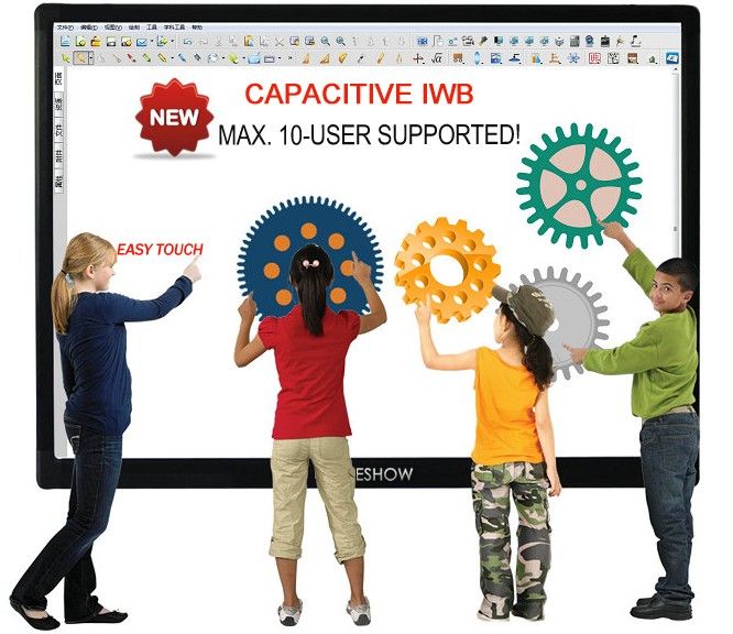 10-user Capacitive Interactive Whiteboard
