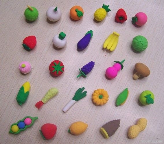 vegetable and fruit shape eraser