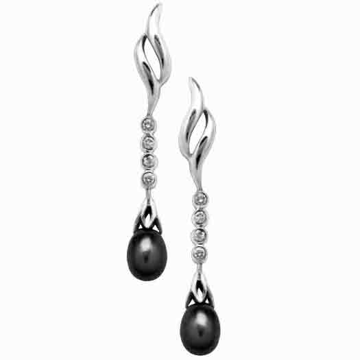 Pearl White Gold / 925 Silver Ear Hangings
