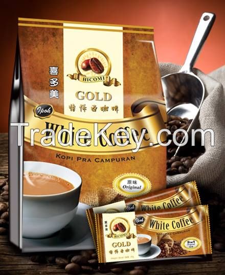 HICOMI Gold Instant 3 in 1 Malaysia Ipoh White Coffee Original