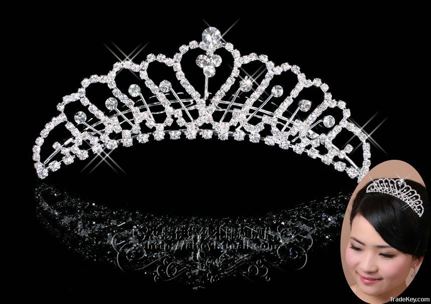 Charming women Wedding Bridal Rhinestone Crystal Hair Comb Tiara 13cm